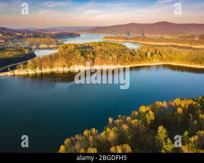 Panorama von Polanczyk Bereich. Polanczyk, Transkarpatien, Polen. Stockfoto