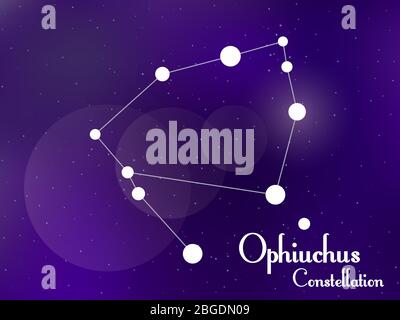 Sternbild Ophiuchus. Sternenhimmel. Sternhaufen, Galaxie. Tiefe Räume. Vektorgrafik Stock Vektor