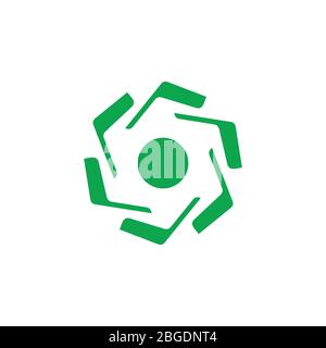 Einfache Drehung 3d Pfeile wirbeln Logo Vektor Stock Vektor