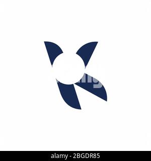 Brief yk abstrakt geschnitten Design Logo Vektor Stock Vektor