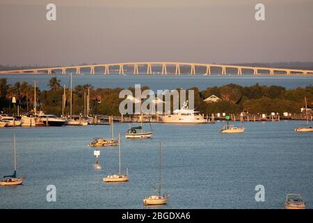 Fort Myers Beach - Sanibel Island Bridge. Fort Myers Beach, Florida, USA. Stockfoto