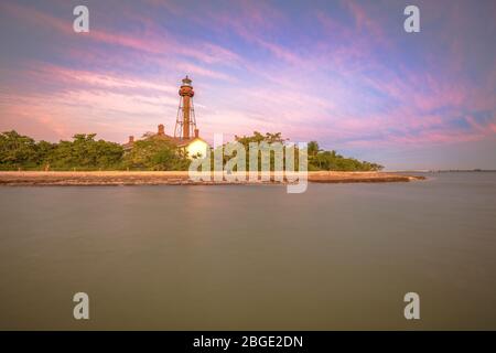 Sanibel Lighthouse Point Ybel Licht. Sanibel, Florida, USA. Stockfoto