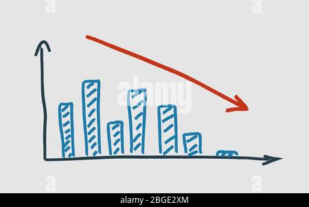 Handzeichnerisches farbiges Diagramm auf weiß Stock Vektor