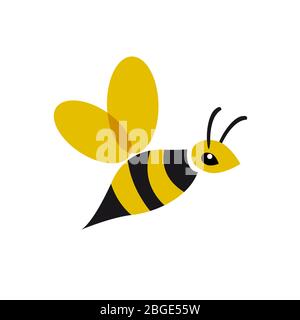 Abstrakte Biene in Fliege. Vektorlogo. Stock Vektor
