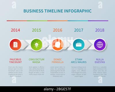 Business Timeline Vektor-Infografik in Papier Origami-Stil mit Zahl Optionen. Zeitleiste Schritt Informationen, Infografik Business Data Plan Illustration Stock Vektor