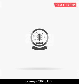 Symbol für flache Schneekugel. Glyphen-Stil Zeichen. Einfache handgezeichnete Illustrationen Symbol für Konzept Infografiken, Designs Projekte, UI und UX, Website o Stock Vektor