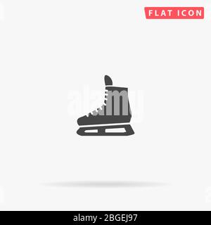Symbol für den flachen Vektor Eislaufen. Glyphen-Stil Zeichen. Einfache handgezeichnete Illustrationen Symbol für Konzept Infografiken, Designs Projekte, UI und UX, Website oder Stock Vektor
