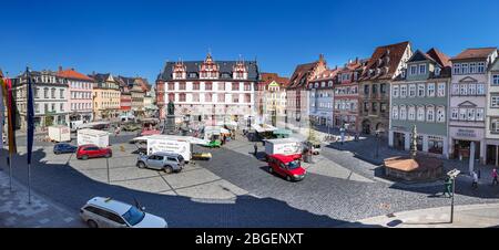 COBURG, DEUTSCHLAND - UM APRIL, 2020: Der Marktplatz von Coburg, Deutschland Stockfoto