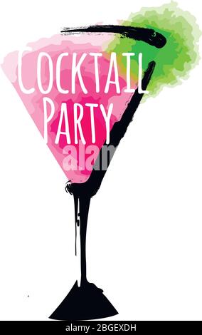 Cocktailgläser isoliert auf weiß, eine Cocktail-Party Symbol Vektor-Illustration Stock Vektor