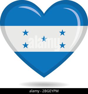 Honduras Nationalflagge in Herzform Vektor-Illustration Stock Vektor