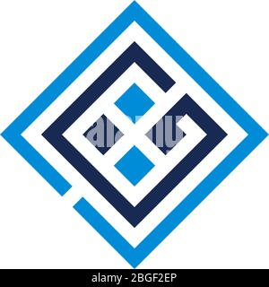 Abstrakter Buchstabe gc Quadrat lineares geometrisches Symbol Logo Vektor Stock Vektor