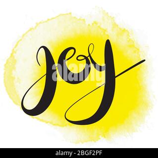 Vektor-Schriftzug Freude gelb Hintergrund watecolor Stock Vektor