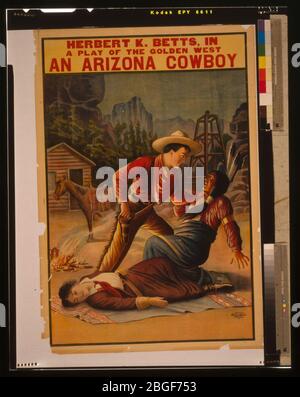 Herbert K. Betts in einem Spiel der goldene Westen, ein Arizona Cowboy Stockfoto