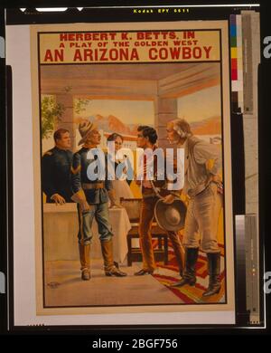 Herbert K. Betts in einem Spiel der goldene Westen, ein Arizona Cowboy Stockfoto