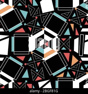 Abstraktes geometrisches Vektormuster mit dynamischer rhythmischer Bewegung. Stock Vektor