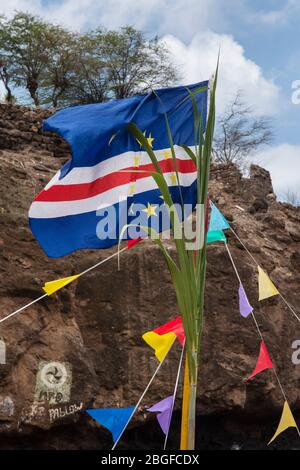 kap verde Flagge im Urlaub Stockfoto