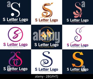 Abstraktes Buchstaben S Logo Design, Gold, Luxus, Beauty-Industrie und Mode-Logo. Luxury Letter S Monogram - Vektor-Logo Vorlage. Stock Vektor