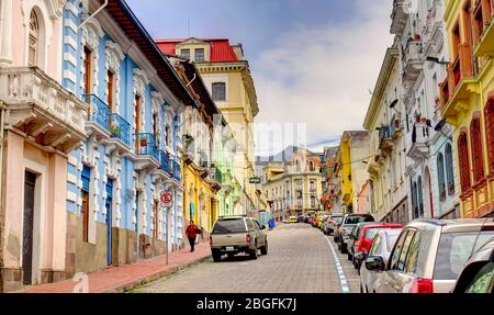 Quito Historisches Zentrum, HDR-Bild Stockfoto