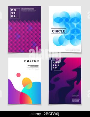 Moderne abstrakte Hintergründe mit lebendigen 3d-Farbformen. EPS10 Vektor-Set von Banner oder Poster mit farbigen verschwommenen Illustration Stock Vektor