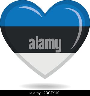 Estland Nationalflagge in Herzform Vektor-Illustration Stock Vektor