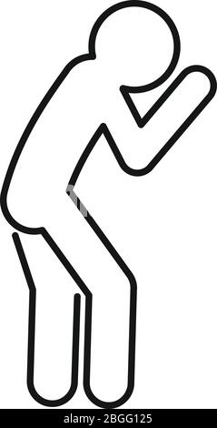 Symbol für unglücklichen Mann. Outline unglückliche Mann Vektor-Symbol für Web-Design isoliert auf weißem Hintergrund Stock Vektor