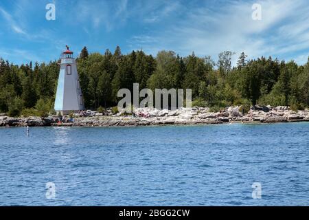 Kanada, Ontario, Tobermory an der Georgian Bay am Big Tub Hafen, nahe Flowerpot Island, am Lake Huron, Fathom Five Marine Park, Nordamerika Stockfoto
