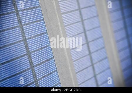 Nahaufnahme von tragbaren Solarzellen Stockfoto
