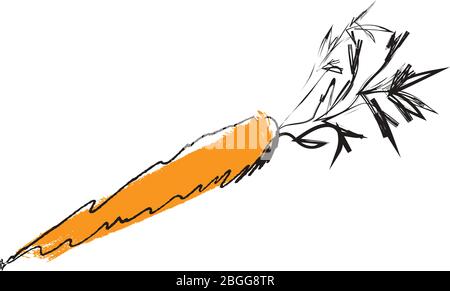 Vektor-Illustration eine Karotte Hand zeichnen Stil isoliert auf weiß Stock Vektor