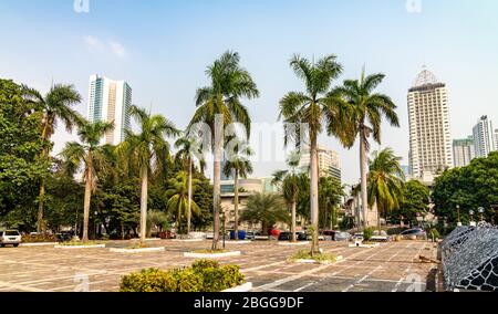 Blick auf Jakarta von der Said Naum Moschee - Indonesien Stockfoto