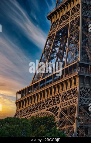 Eiffelturm in Paris Frankreich ist eine erstaunliche Struktur und ein Wunder der Welt Stockfoto