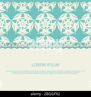 Pastell Farben Vektor Banner Vorlage mit abstrakten heraldischen Rose Blume Illustration Stock Vektor