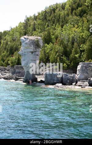 Kanada, Ontario, Tobermory an der Georgian Bay am Big Tub Hafen, nahe Flowerpot Island, am Lake Huron, Fathom Five Marine Park, Nordamerika Stockfoto