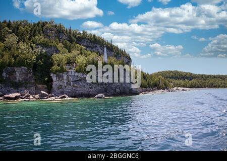 Kanada, Ontario, Tobermory an der Georgian Bay am Big Tub Hafen, nahe Flowerpot Island, am Lake Huron, Fathom Five Marine Park, Nordamerika Stockfoto