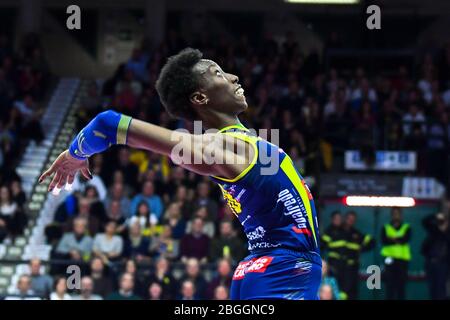 paola egonu (conegliano) während der italienischen Volleyball Serie A1 Frauen Saison 2019/20, Volleyball italienische Serie A1 Frauen Meisterschaft in Treviso, Italien, Januar 01 2020 Stockfoto