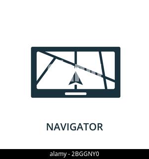 Navigator-Symbol. Einfaches Element aus der Navigationssammlung. Gefülltes Navigator-Symbol für Vorlagen, Infografiken und mehr Stock Vektor
