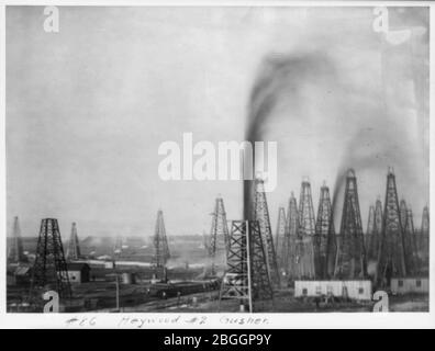 Heywood -2 Gusher (Spindletop, Beaumont, Port Arthur und Umgebung, Texas - Ölindustrie). Stockfoto