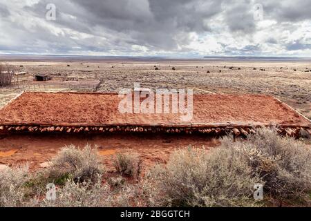 AZ00413-00...ARIZONA - West Hütte in Pipe Springs National Monument. Stockfoto