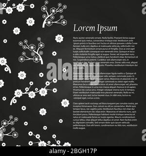 Poster Banner mit asiatischen Blumen. Chinesisch, japanisch sakura Tafel Hintergrund. Vektorgrafik Stock Vektor