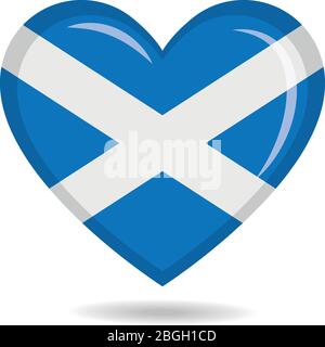 Schottland Nationalflagge in Herzform Vektor-Illustration Stock Vektor
