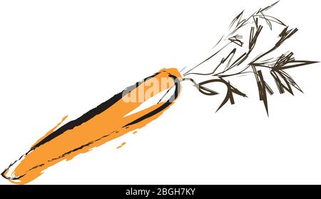 Vektor-Illustration eine Karotte Hand zeichnen Stil isoliert auf weiß Stock Vektor