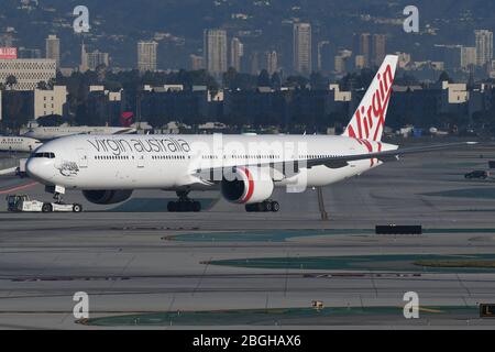 AUFGRUND COVID-19 VIRGIN AUSTRALIA AIRLINES RUFT IN ADMINISTRATOR. Stockfoto