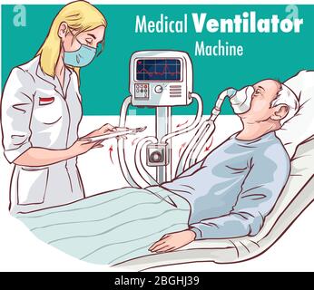 Die Pflegekraft las Informationen über den Zustand des Patienten vor. Stock Vektor