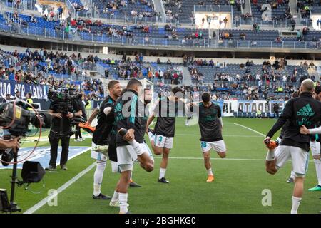 Málaga, Spanien. April 2018. La Liga Match Málaga C.F. - Real Madrid C.F. Stockfoto