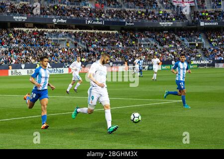 Málaga, Spanien. April 2018. La Liga Match Málaga C.F. - Real Madrid C.F. Stockfoto