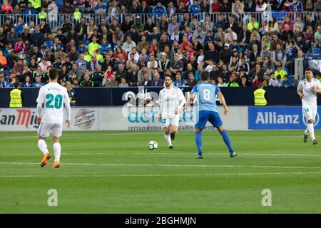 Málaga, Spanien. April 2018. La Liga Match Málaga C.F. - Real Madrid C.F. Stockfoto