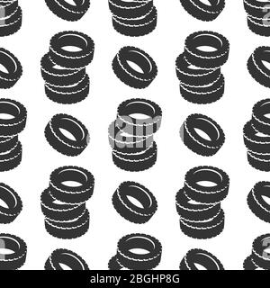 Graue Reifen nahtlose Muster Hintergrund. Autoreifenstruktur, Vektorgrafik Stock Vektor