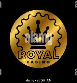 Royal Casino golden Vektor-Design isoliert auf schwarz. Vektorgrafik Stock Vektor