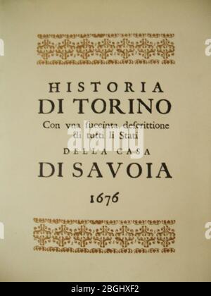 Historia di Torino e li stati di Casa Savoia. Stockfoto