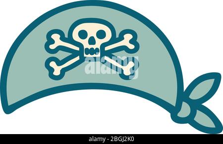 Ikonische Tattoo Stil Bild von Piraten Kopf Schal Stock Vektor