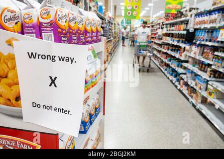 Miami Beach, Florida, Publix Supermarkt, North Beach, Coronavirus Covid-19 Pandemiekrise, Schilder, Hinweise, innen, falsch Stockfoto